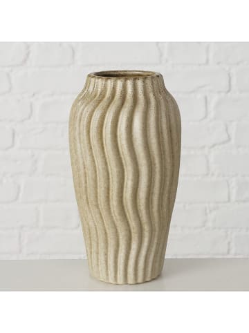 Boltze Vase ''Olas'' in Creme/ Braun - (H)17,5 x Ø 10 cm