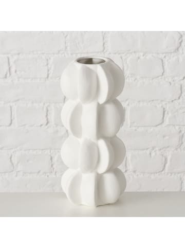 Boltze Vase ''Meritt'' in Weiß - (H)25,5 x Ø 11,5 cm