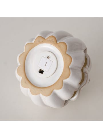 Boltze LED-Dekoaufsteller "Monty" in Creme - (H)9 x Ø 10,5 cm