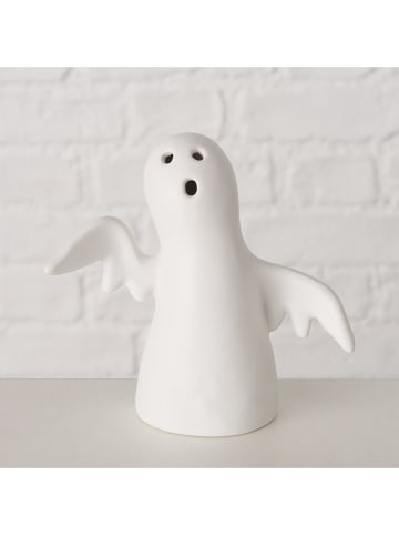 Boltze LED-Dekofigur "Ghostie" in Weiß - (H)11,8 cm