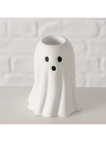 Boltze Kaarsenhouder "Ghostie" wit - (H)7,5 cm