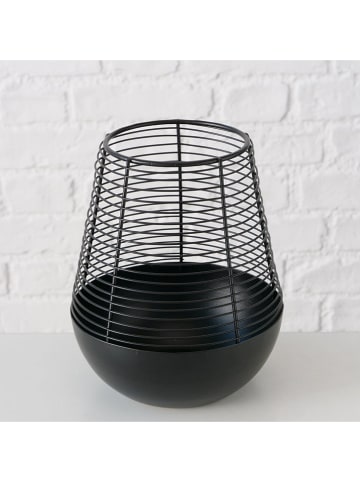 Boltze Windlicht ''Melina'' zwart - (H)18 x Ø 14,5 cm
