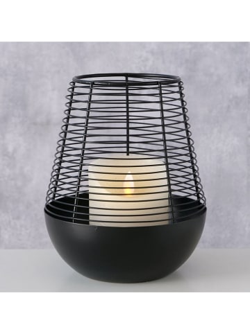 Boltze Windlicht ''Melina'' in Schwarz - (H)18 x Ø 14,5 cm