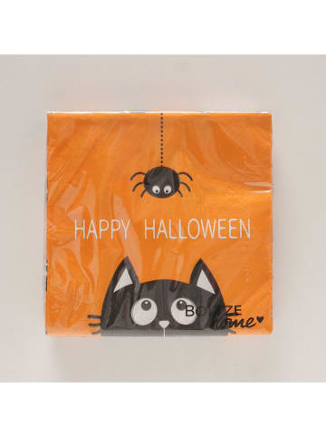 Boltze Servietten "Kitty" in Orange/ Schwarz - 20 Stück