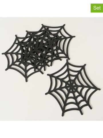 Boltze 4er-Set: Tischsets "Webba" in Schwarz - (L)38 x (B)36 cm