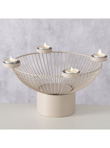 Boltze Windlicht ''Cindy'' in Beige - (H)17 x Ø 33,5 cm