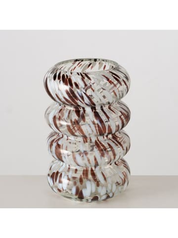 Boltze Vase ''Tocka'' in Weiß/ Braun - (H)28 x Ø 19 cm