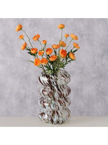 Boltze Wazon "Tocka" w kolorze biało-brązowym - wys. 28 x Ø 19 cm