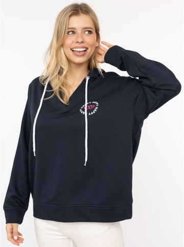 Zwillingsherz Hoodie "Smile Everyday Enjoy" in Dunkelblau