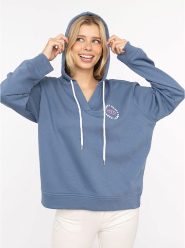 Zwillingsherz Bluza "Smile Everyday Enjoy" w kolorze niebieskim