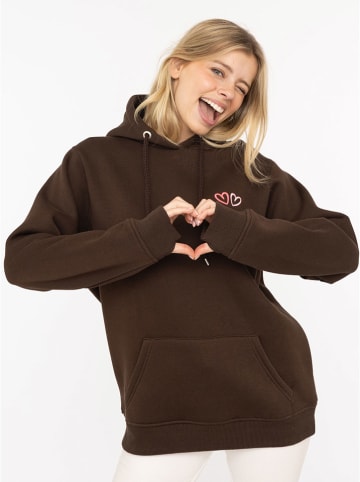 Zwillingsherz Hoodie "Lima" bruin
