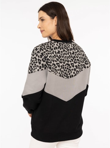 Zwillingsherz Sweatshirt "Konny" in Schwarz/ Grau