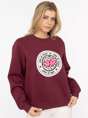 Zwillingsherz Sweatshirt "Romy" in Bordeaux