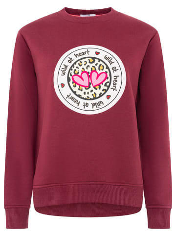 Zwillingsherz Sweatshirt "Romy" in Bordeaux