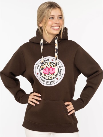 Zwillingsherz Hoodie "Kelly" in Braun