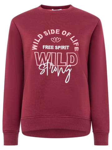 Zwillingsherz Sweatshirt "Wild Side" bordeaux