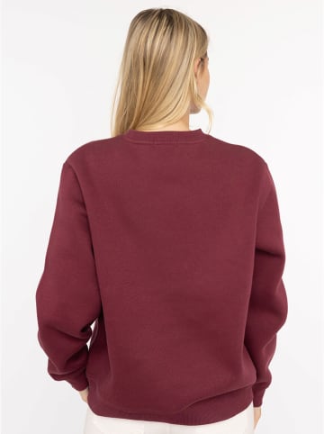 Zwillingsherz Sweatshirt "Wild and Free" in Bordeaux