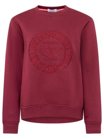 Zwillingsherz Sweatshirt "Wild and Free" in Bordeaux