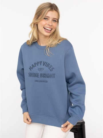 Zwillingsherz Sweatshirt "Wild and Free" in Blau