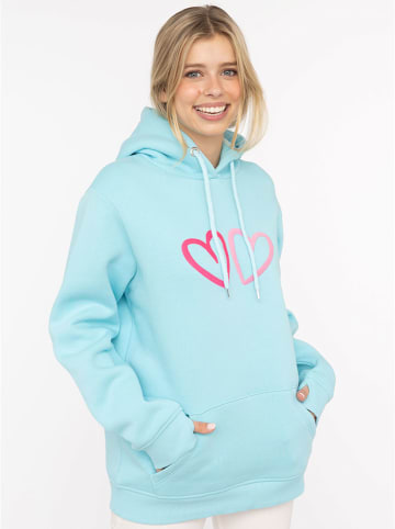 Zwillingsherz Bluza "Big Hearts" w kolorze turkusowym