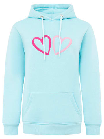 Zwillingsherz Hoodie "Big Hearts" turquoise