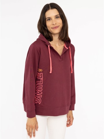 Zwillingsherz Bluza "Smile" w kolorze bordowym