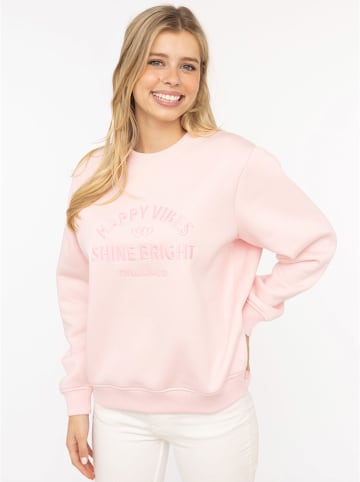 Zwillingsherz Sweatshirt "Happy Vibes" lichtroze
