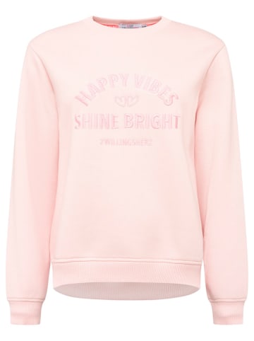 Zwillingsherz Sweatshirt "Happy Vibes" lichtroze