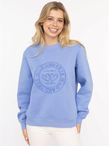 Zwillingsherz Sweatshirt "Happy Vibes" in Hellblau