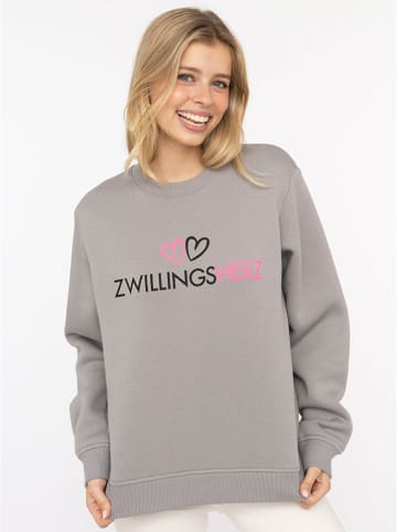 Zwillingsherz Sweatshirt "Zwillingsherz Logo" in Grau