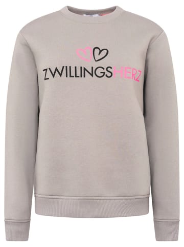 Zwillingsherz Sweatshirt "Zwillingsherz Logo" in Grau