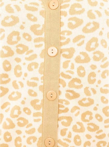 Zwillingsherz Cardigan "Gestrickter-Leo" in Beige