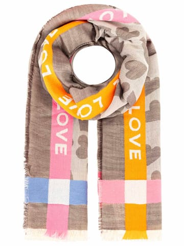 Zwillingsherz Sjaal "Love & More" beige - (L)180 x (B)102 cm
