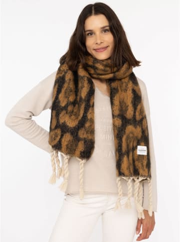 Zwillingsherz Schal "Leo & Tassel" in Hellbraun - (L)224 x (B)42 cm