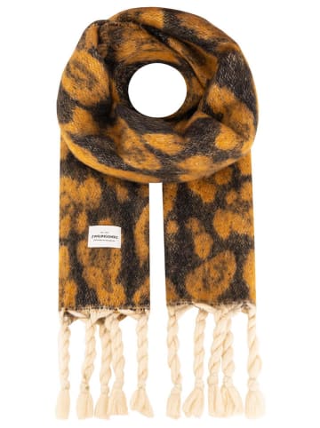 Zwillingsherz Sjaal "Leo & Tassel" lichtbruin - (L)224 x (B)42 cm
