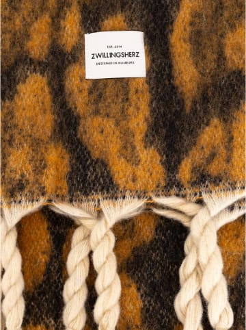 Zwillingsherz Sjaal "Leo & Tassel" lichtbruin - (L)224 x (B)42 cm