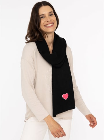 Zwillingsherz Schal "Herz" in Schwarz - (L)35 x (B)48 cm