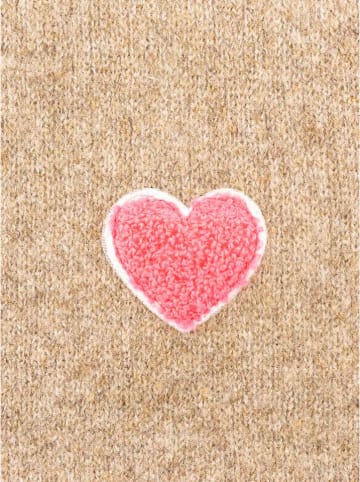 Zwillingsherz Schal "Herz" in Beige - (L)35 x (B)48 cm