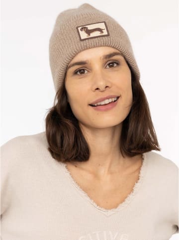 Zwillingsherz Muts "Dackel-Liebe" beige