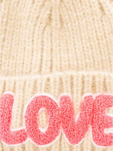 Zwillingsherz Mütze "Love" in Beige