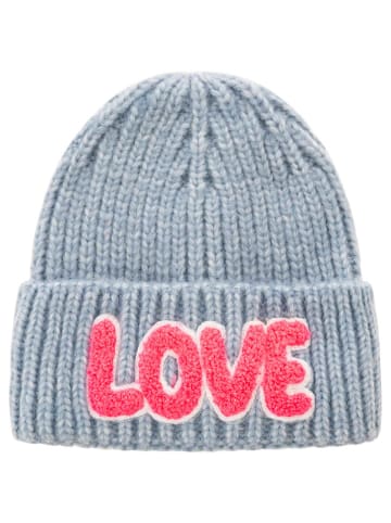 Zwillingsherz Mütze "Love" in Hellblau