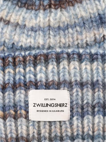 Zwillingsherz Mütze "Rainbow" in Hellblau/ Dunkelblau