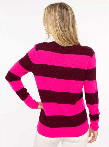 Zwillingsherz Kaschmir-Pullover in Pink/ Bordeaux