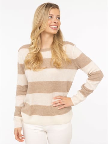 Zwillingsherz Kaschmir-Pullover in Beige/ Creme