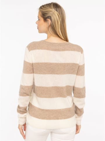 Zwillingsherz Kaschmir-Pullover in Beige/ Creme