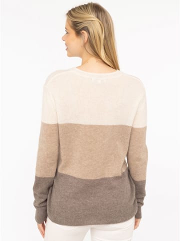 Zwillingsherz Kaschmir-Pullover in Beige/ Hellbraun