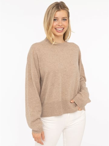Zwillingsherz Kaschmir-Pullover in Beige