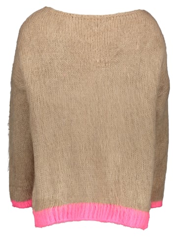 miss goodlife Sweter "Star" w kolorze beżowo-jasnoróżowym