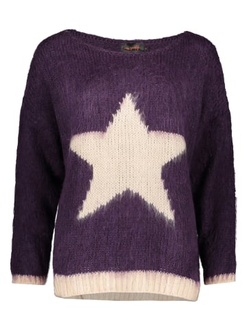miss goodlife Pullover "Star" in Lila/ Creme