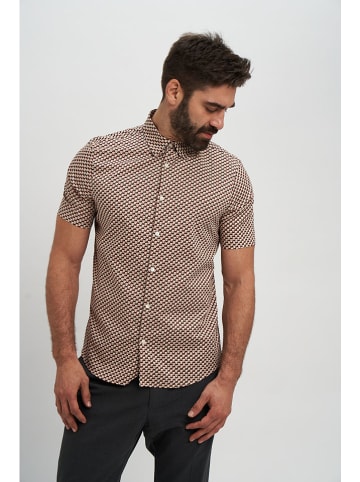 Marks & Spencer Hemd in Beige/ Hellbraun/ Dunkelblau